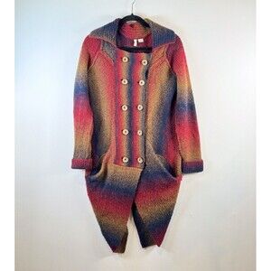 Anthropologie Moth Cardigan Red Rutledge Double Breasted Sweater Wool Medium